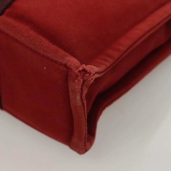 HERMES Fourre Tout PM Hand Bag Canvas Red Navy Auth bs27030 - Picture 5 of 16